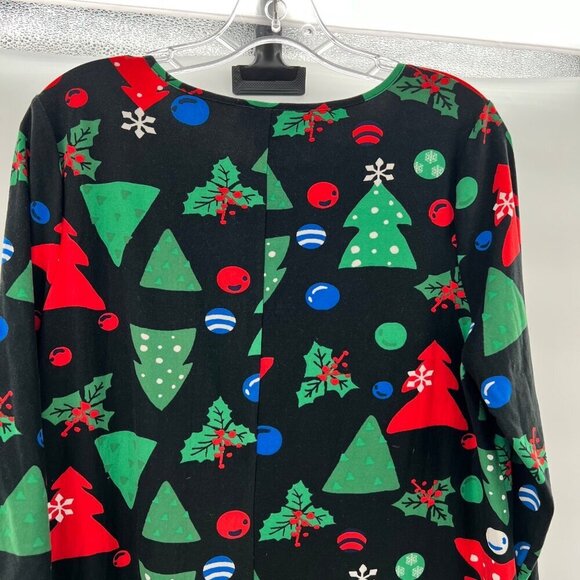 Dress Works Women's Christmas Print 3/4 Sleeve Shift Dress Black/Multi Medium - Picture 5 of 9
